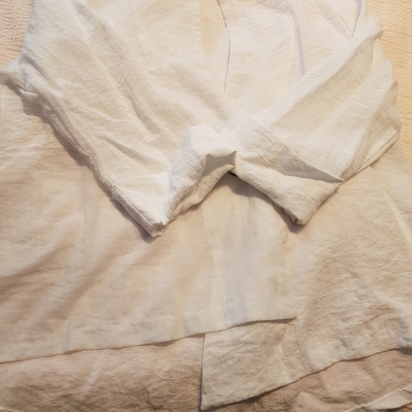 White summer gauzy casual jacket L - Picture 5 of 5